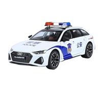 TAQCGH Scale Model Car Replica 21CM Scale Model Police Car 1/24 For Audi RS6 Simulation Miniature Pull Back Vehicles High-end Collection Motor Vehicles(White)