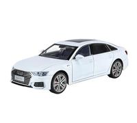 TAQCGH Scale Model Car Replica 28CM Scale Model Car 1/18 For Audi A6L Luxury Sedan Simulation Pull Back Miniature Vehicles Ornaments Motor Vehicles(White)