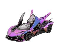 TAQCGH Scaled Model Car Replica 20cm Scale Finished Model Car 1/24 For Apollo Project EVO Supercar Collectible Pull Back Vehicle Motor Vehicles(Purple)