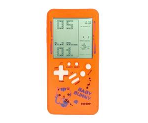 TAQY Cute cartoon Pattern Brick Game Console Built-in Multi-Block games Racing/Tank Battle Retro Pocket Game Machine Electronic game Portable Toys for children/adults (Orange)