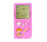 TAQY Cute Cat Pattern Block Game Console 23 Brick games Racing/Tank battle Retro Mini game machine Children's game console 70/80/90's Nostalgic Gifts Puzzle Toy Handheld Portable game device (Pink)