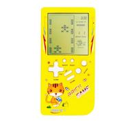 TAQY Cute Cat Pattern Block Game Console 23 Brick games Racing/Tank battle Retro Mini game machine Children's game console 70/80/90's Nostalgic Gifts Puzzle Toy Handheld Portable game device (Yellow)