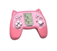 TAQY Mini Cube Game Console Cute Cat Style 2574 Brick Games Tank war/Racing Kid's Electronic Game Machine Handheld Block Game Device Retro portable Toys Children/friends/festive gifts (Pink)