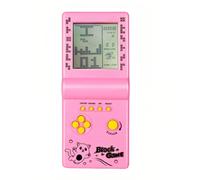 TAQY Retro Classic Block Game Console Multiple games Adjustable level/speed Handheld Porable console Brick game/racing/tank battle Puzzle game Electronic toys Children/friends (Pink)