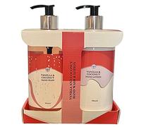 Tara Luxury Hand Wash & Lotion Gift Set - Vanilla & Coconut, 2 x 500ml - Fast Moisturising Vegan Friendly