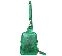 Tara Metallic Italian Leather Crossbody Sling Bag Sarta Bright Green One Size