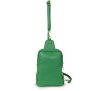 Tara Pebbled Italian Leather Crossbody Sling Bag Sarta Bright Green One Size