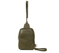 Tara Pebbled Italian Leather Crossbody Sling Bag Sarta Khaki One Size
