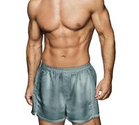 Tara Sartoria Luxury Artisan Silk Boxers for Men, 27 Momme Mulberry Silk, Machine Washable, XS-4XL, Gift For Him, Light Blue, XL
