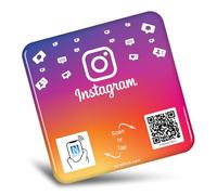 Taraffice TARAFFICE - Epoxy NFC Social Media Plate | Compatible with iPhone & Android | For Shops, Businesses, Shops, Restaurants, Bars, Cafes, Fastfoods, Pizzerias (Instagram(10x10cm))