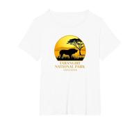Tarangire National Park Tanzania T-Shirt, Women's Plus, White, 3X