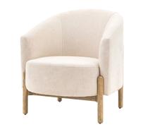taranto fabric armchair with wooden legs in natural