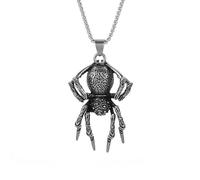 Tarantula Spider Necklace Arachnid Gothic Pagan Chain Insect Gift Web Halloween Jewellery Goth Keepsake Insect Scary Horror Accessory Pendant Legs Bug Spiders