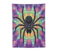 Tarantula Spider Web Funny Vertical Hanging Tapestry Aesthetic Decorative Tapestries Wall Art Decor for Living Room Bedroom