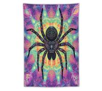 Tarantula Spider Web Funny Vertical Hanging Tapestry Aesthetic Decorative Tapestries Wall Art Decor for Living Room Bedroom