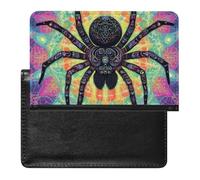 Tarantula Spider Web Leather Passport Holder ID Card Protector Portable Cover Case Travel Wallet for Men Women