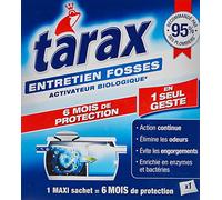 TARAX - Septic Tank Treatment 6 Months - Eliminates Bad Odours & Prevents Enclosures - Enzyme and Bacteria Based Septic Tank Activator - Continuous Action - 1 Maxi Sachet
