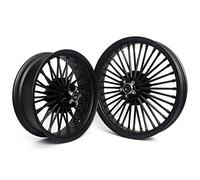 TARAZON 21x3.5 18x5.5 Black Front Rear Wheels Rims Fat Spoke for Harley Davidson Dyna Super Glide Low Rider Street Bob Wide Glide 2007-2016 Softail Slim 2018-2021 Deuce 2000-2008