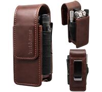 TarbicGear Multitool Holster with Belt Clip for Men, Leather Multitool Sheath for Belt, Pocket Organizer for Work, Fits for Leatherman, SOG, Gerber Tools, Coffee