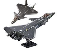 Tarcury Chengdu J-20 Stealth Air Superiority Fighter Mighty Dragon Building Toy - Military Army Set with Display Stand, Includes 1 Toy Soldier - 1:44 Scale, 1007 PCS