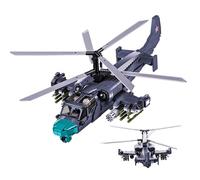 Tarcury Kamov Ka-52 Scout Attack Helicopter Building Toy - Army Set with 913 PCS, 1:30 Scale, Includes 2 Toy Soldiers - Fun for Kids and Adults