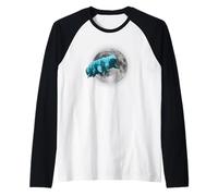Tardigrade in Space | Funny Water Bear Moon Raglan Baseball Tee