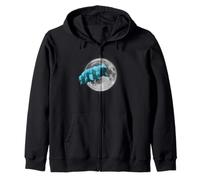 Tardigrade in Space | Funny Water Bear Moon Zip Hoodie