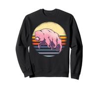 Tardigrade over Vintage Striped Sunset Water Bear Meme Sweatshirt