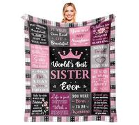 Taretco Flannel Blanket Gifts for Sister - Get Well Soon Gifts for Sister with Inspirational words Encouragement for Daily Birthday Christmas, 50"x60"