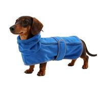 TARFEPA Warm Fleece Dachshund Coats, Dachshund Sweater, Miniature Dachshund Sausage Dog Clothes Jacket, Wiener Corgi Pullover with Adjustable Bands (Blue, XL)