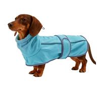 TARFEPA Warm Fleece Dachshund Coats, Dachshund Sweater, Miniature Dachshund Sausage Dog Clothes Jacket, Wiener Corgi Pullover with Adjustable Bands (Light Blue, S)