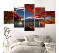Targawerelax Canvas Prints For Walls Mountain Landscape Painting Beautiful Autumn Leaves Wall Art Canvas Set Aesthetic Room Decor Picture Modern Home Decoration 150x80cm