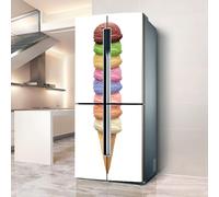 Targawerelax Fridge wraps kitchen fridge stickers cover full doors, fridge sticker full covering door fridge covers skins wall stickers for kitchen decal, Ice cream egg roll summer