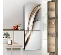 Targawerelax Golden line Abstract Art Fridge Sticker, Gray, Vinyl, Wall, Decorative Sticker