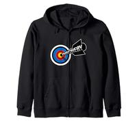 Target And Arrow Vintage Bowmen Archery Sport Lover Zip Hoodie