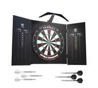 Target Darts Arc Dartboard Lighting System Home Cabinet Set - Includes World Champions Dartboard and 2 Sets of Darts ,Black