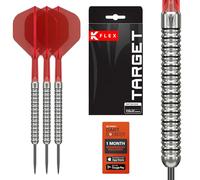 Target Darts Artemis K-Flex Tungsten Steel Tip Dart Set, 21G | Red KFlex No.2 Shafts & Flights, Dart Wallet Included | Professional Accessories Dart Kit