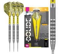 Target Darts Bolide 90% Tungsten Swiss Point Steel Tip Darts Set of 3, Barrel 01, 23 Grams | Featuring Pro Grip Dart Stems, Number 6 Dart Flights, Swiss Points | Professional Darts