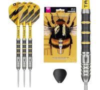 Target Darts BUZZ Steel Tip 90% Tungsten Swiss Points Professional Dart Set | Swiss Points, Pro Ultra No.6 Flights, Pro Grip TAG Shafts, SP Tool Included, Black & Yellow Darts Set 22G/23G/24G/25G/26G/28G