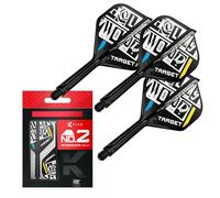 Target Darts Chris Dobey K Flex Flights and Shaft System, No.2 | Pack of 3 Kflex All In One Flights, Player Edition Darts Accessories | K-Flex Dart Stem - Intermediate (26mm)