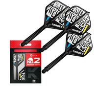 Target Darts Chris Dobey K Flex Flights and Shaft System, No.2 | Pack of 3 Kflex All In One Flights, Player Edition Darts Accessories | K-Flex Dart Stem - Medium (33mm)