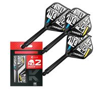 Target Darts Chris Dobey K Flex Flights and Shaft System, No.2 | Pack of 3 Kflex All In One Flights, Player Edition Darts Accessories | K-Flex Dart Stem - Medium (33mm)