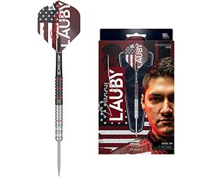 Target Darts Danny Lauby Gen 1 90% Tungsten Steel Tip Darts Set, Silver, Black and Red, 22G