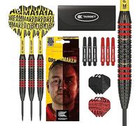 Target Darts Dimitri Van den Bergh Brass Steel Tip Darts Set - 22G Steel Tip Dart, Dream Maker Player Edition Dart Set, Dart Flights, Shafts & Dart Case Included | Professional Dart Accessories