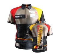 Target Darts Dimitri Van den Bergh Dart Shirt 2025, Size: 4XL | World Championship Mens Darts Shirt, Adult Cool Play Collarless Dart Top, Dartboards Top Men, Dream Maker Player Edition T Shirt