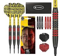 Target Darts Dimitri Van Den Bergh Dream Maker 18g Brass Soft Tip Darts Set | Darts Accessories Gift Pack | Includes Dart Barrels, Pro Grip Darts Stems, Dart Flights, Dart Points, Darts Case