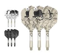 Target Darts Dimitri Van Den Bergh Ink Design No.6 Dart Flights & Intermediate (41mm) Shafts Stems - 9 Flights and 9 Shafts in Total