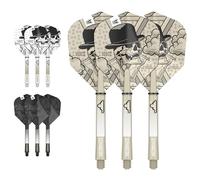 Target Darts Dimitri Van Den Bergh Ink Design No.6 Dart Flights & Medium (48mm) Shafts Stems - 9 Flights and 9 Shafts in Total