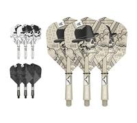 TARGET Darts Dimitri Van Den Bergh Ink Design No.6 Dart Flights & Short (34mm) Shafts Stems - 9 Flights and 9 Shafts in Total