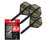 Target Darts Dimitri Van den Bergh K Flex Flights and Shaft System, No.2 | Pack of 3 Kflex All In One Flights, Player Edition Darts Accessories | K-Flex Dart Stem Short/Intermediate/Medium